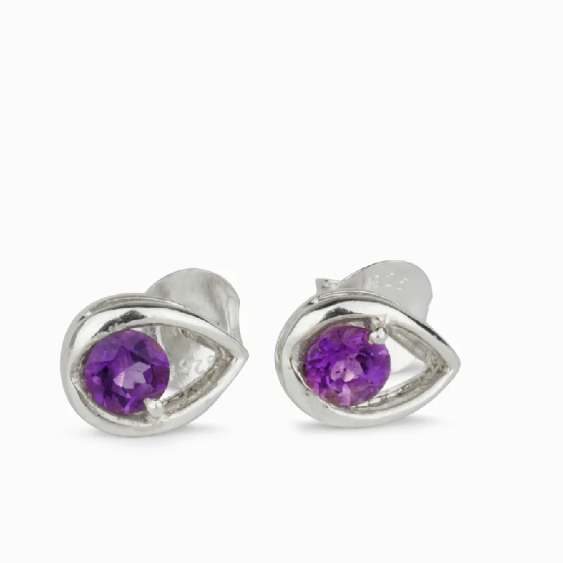 Amethyst Stud Earrings