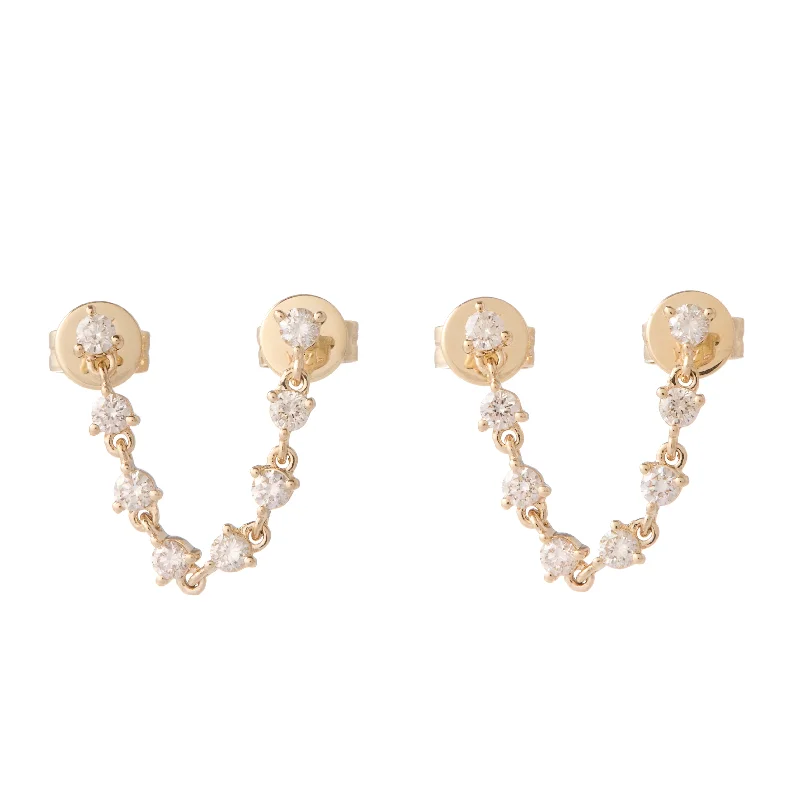 Floating Bezel Double Stud Earrings