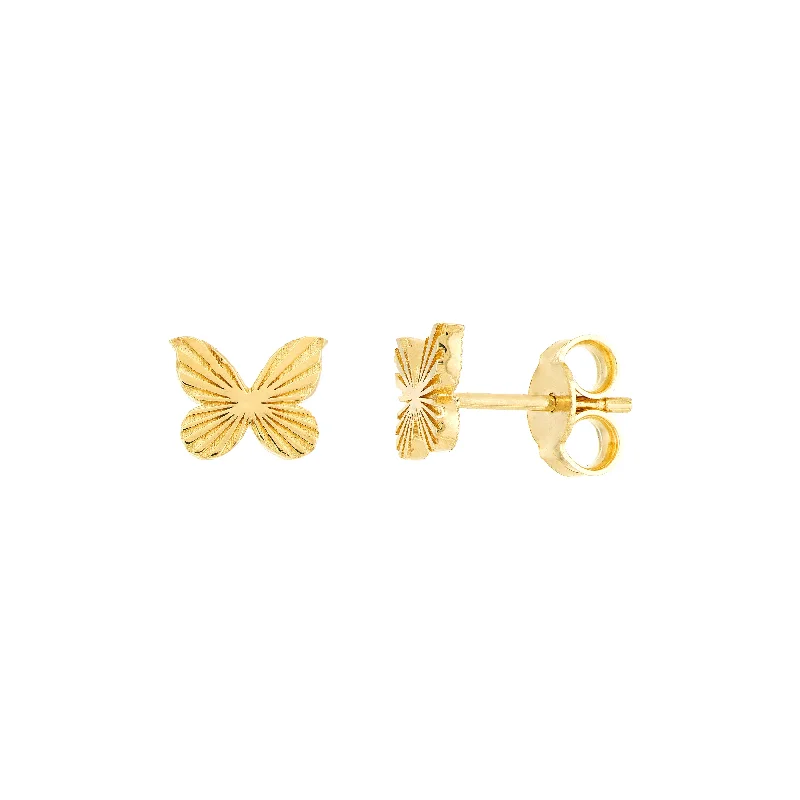 Fluted Butterfly Micro Stud Earrings