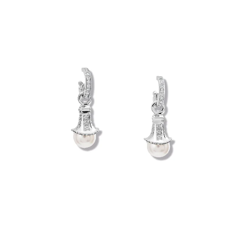 Fouquet Earring Drops Silver - Pearl