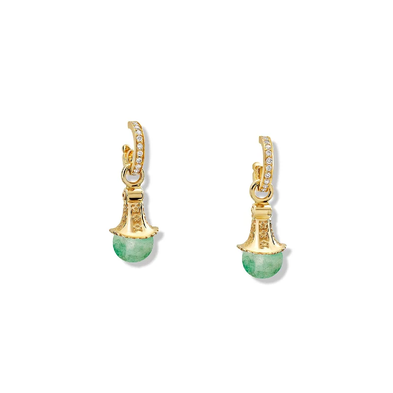 Fouquet Earring Drops Yellow Gold - Chrysoprase