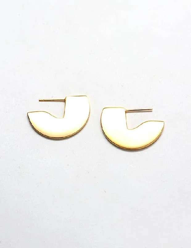 Geometric Mini Semi Circle Stud Earrings