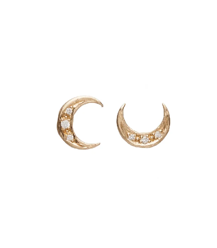 Crescent Moon Stud Earrings