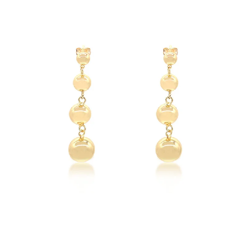 Gold Beaded Dangle Earrings