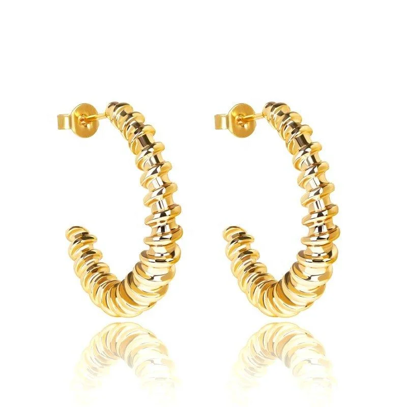 Gold Twist Hoop Earrings