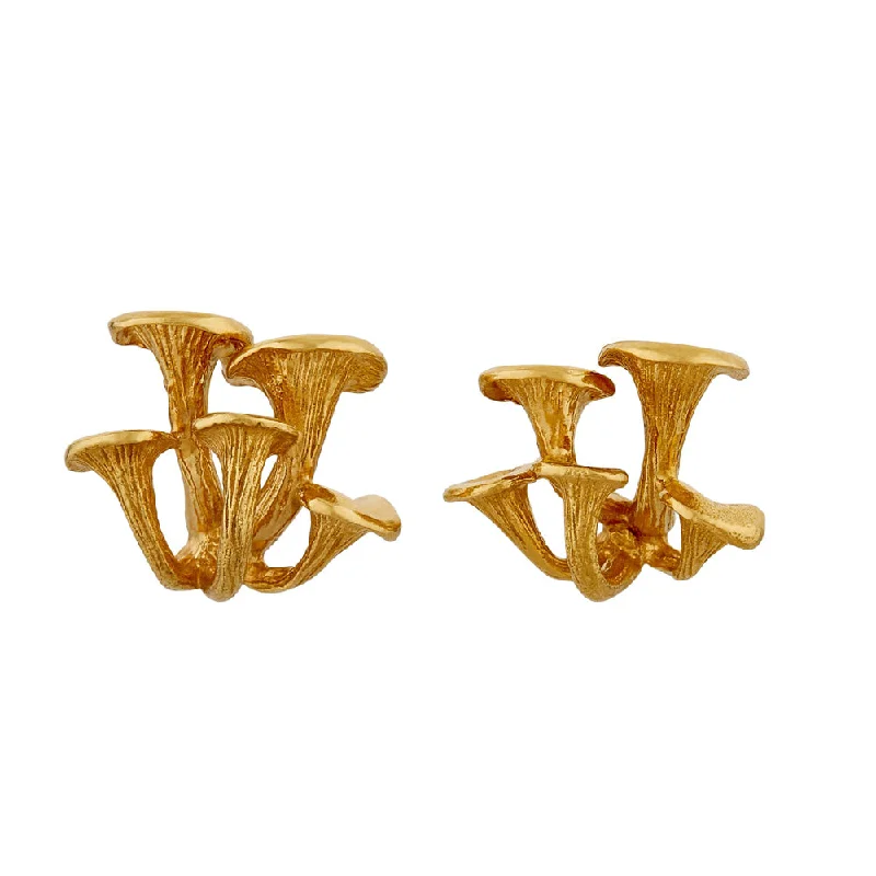 Gold Vermeil Stud Earrings - "Clustered Mushrooms"