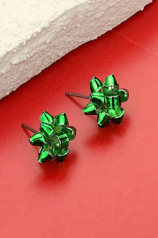 Green Bow Earrings