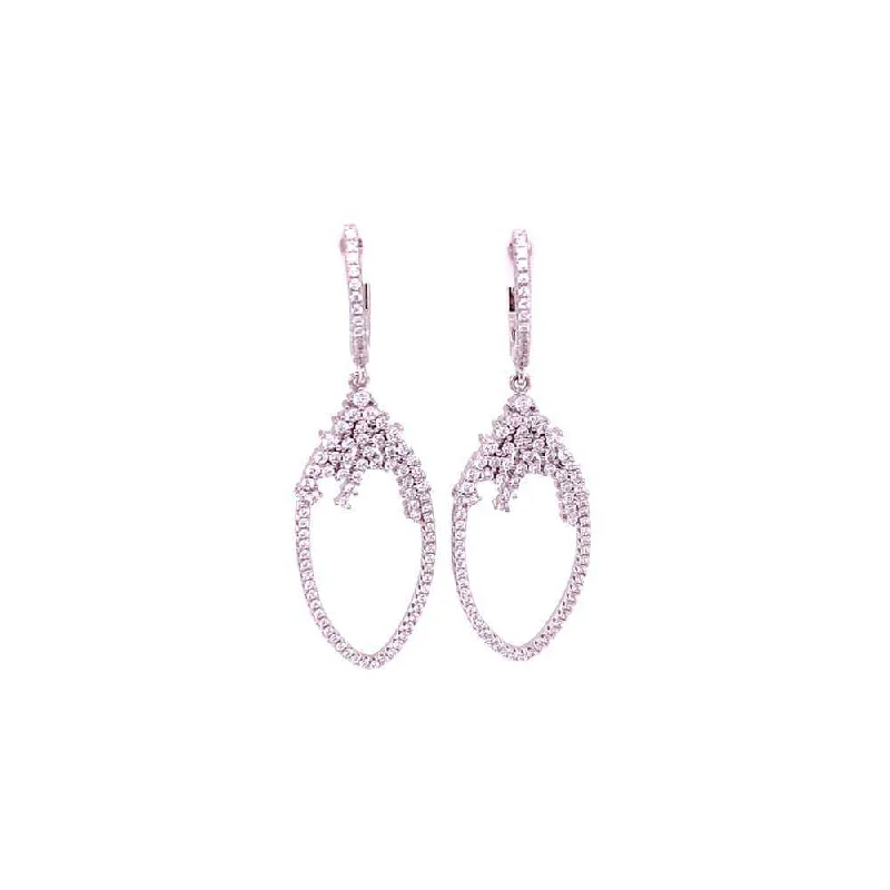 Hanging Teardrop Styled Earrings With CZ Stones