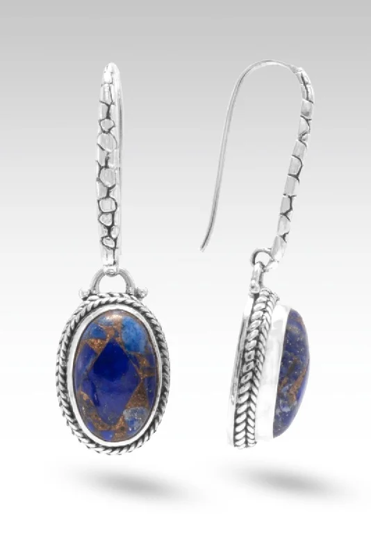 Heavenly Wisdom Earrings™ in Lapis with Bronze Matrix