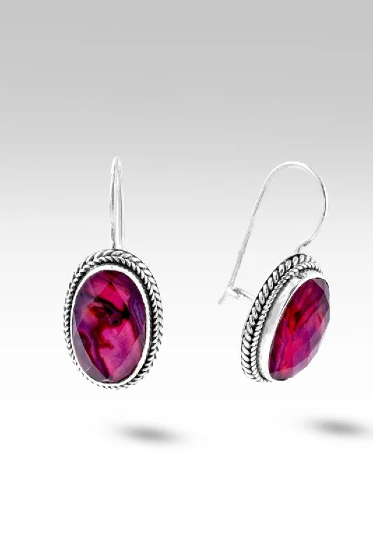 Journey to Wholeness Earrings™ in Pink Purple Abalone & Quartz Triplet