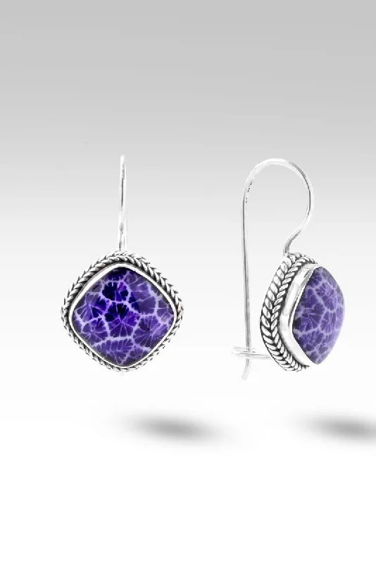 Joyful Expectation Earrings™ in Purple Fossilized Coral