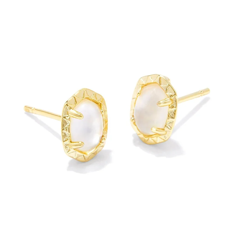 Kendra Scott | Daphne Gold Stud Earrings in Ivory Mother of Pearl