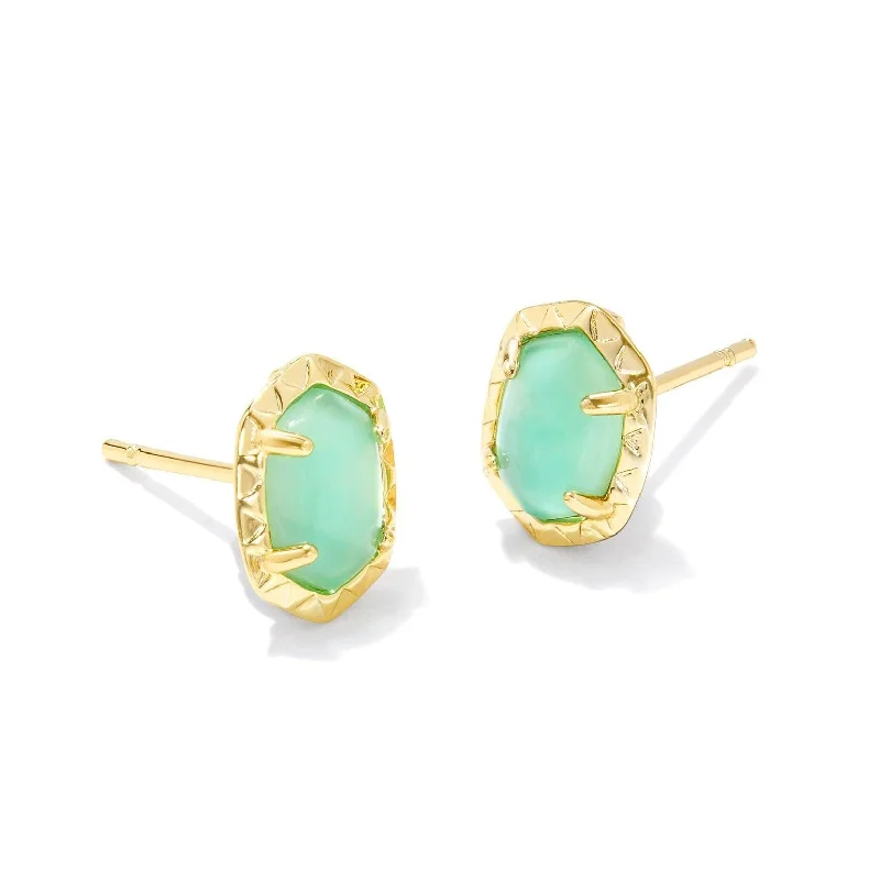 Kendra Scott | Daphne Gold Stud Earrings in Light Green Mother of Pearl