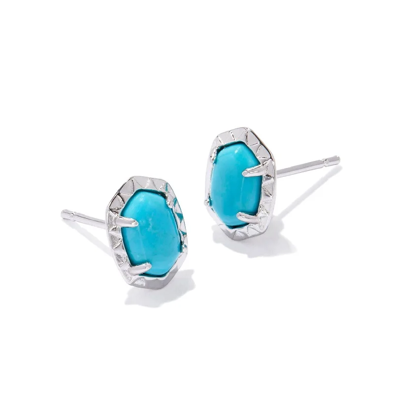 Kendra Scott | Daphne Silver Stud Earrings in Variegated Turquoise Magnesite