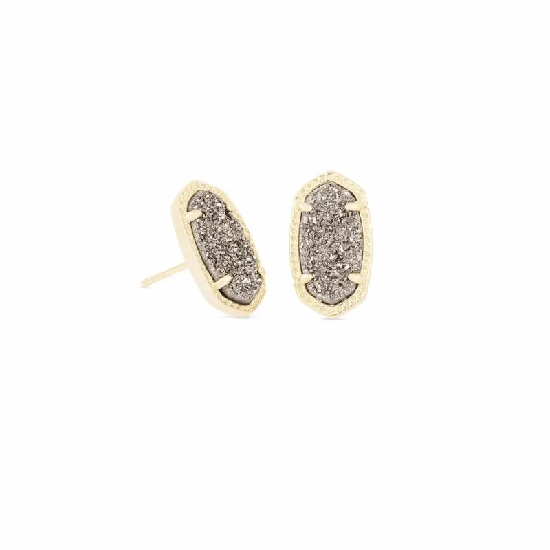 Kendra Scott | Ellie Gold Stud Earrings in Platinum Drusy