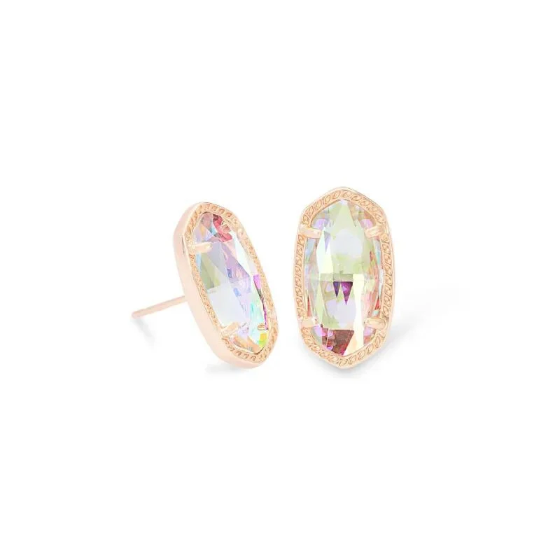 Kendra Scott | Ellie Rose Gold Stud Earrings in Dichroic Glass