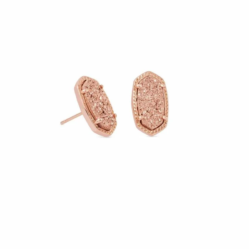 Kendra Scott | Ellie Rose Gold Stud Earrings in Rose Gold Drusy