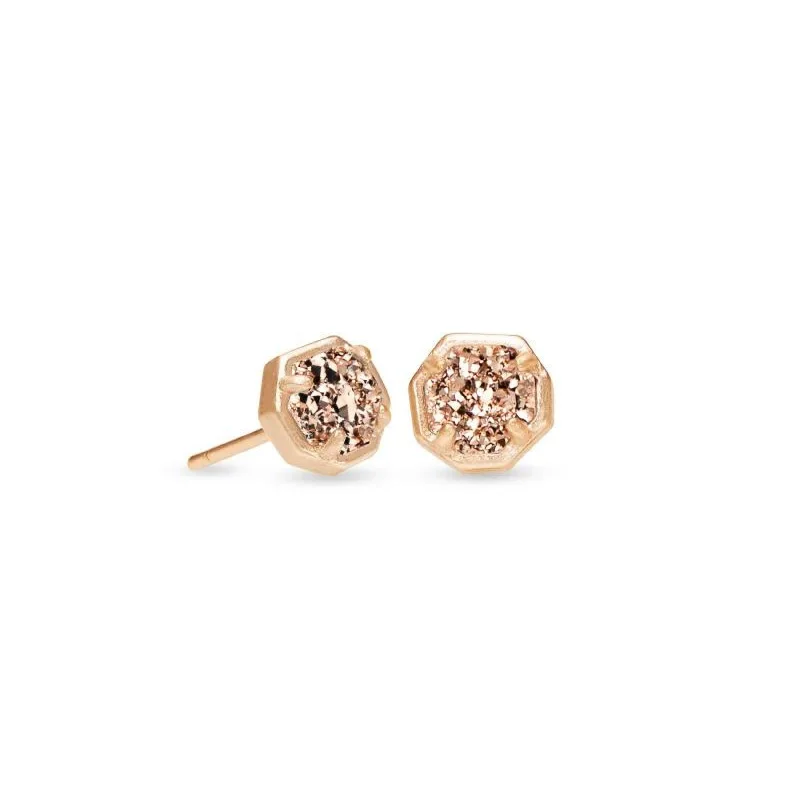 Kendra Scott | Nola Rose Gold Stud Earrings in Rose Gold Drusy