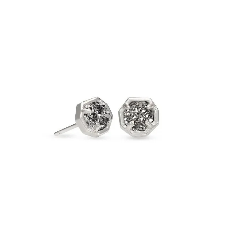 Kendra Scott | Nola Silver Stud Earrings in Platinum Drusy