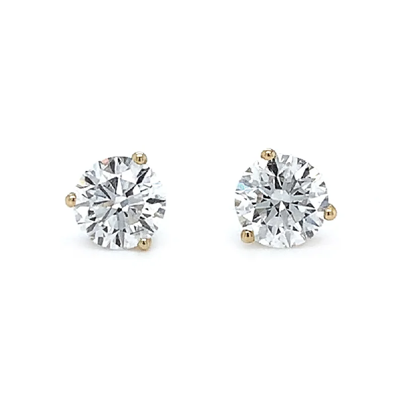 Lab Grown Diamond Three-Prong Stud Earrings - 1.00ctw