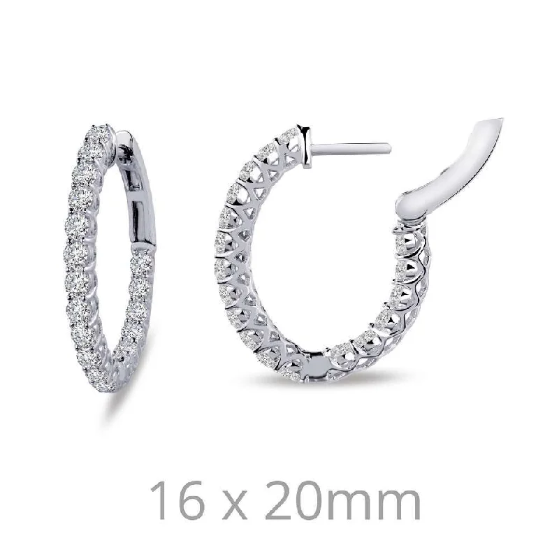 LAFONN 1.8ct TW Oval Hoop Earrings