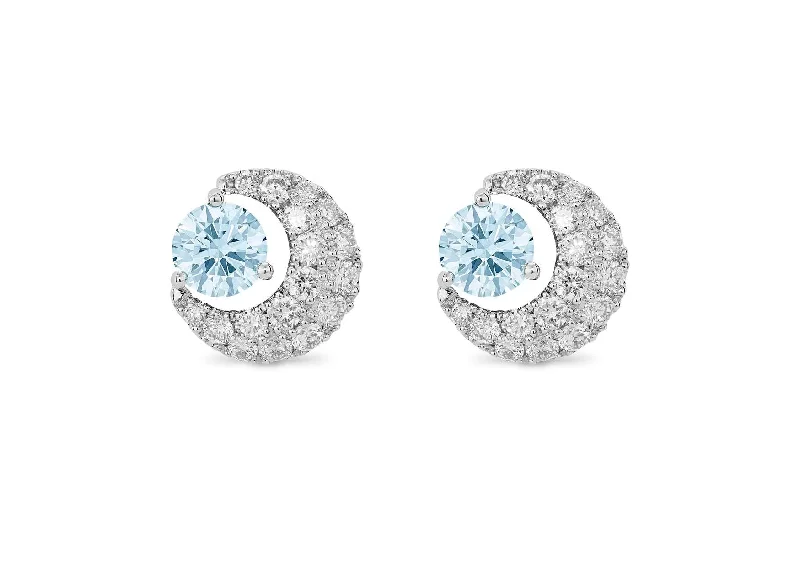 LIGHTBOX Lab-Grown Blue Diamond 1ct twt Blue Moon Earrings