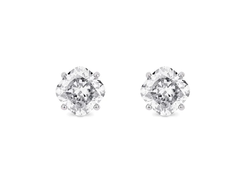 LIGHTBOX Lab-Grown Diamond 1.5ct twt Cushion Solitaire Studs, 14k gold