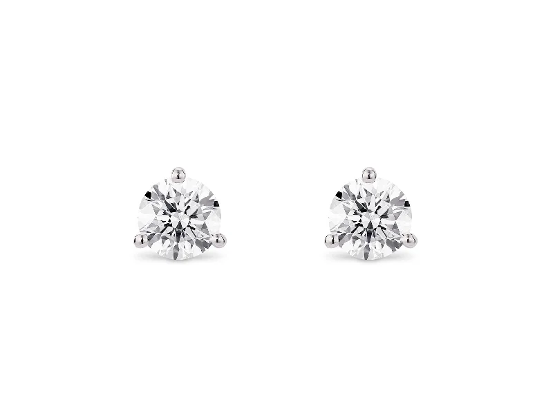 LIGHTBOX Lab-Grown Diamond 1ct twt Round Brilliant Solitaire Studs set in 14k gold