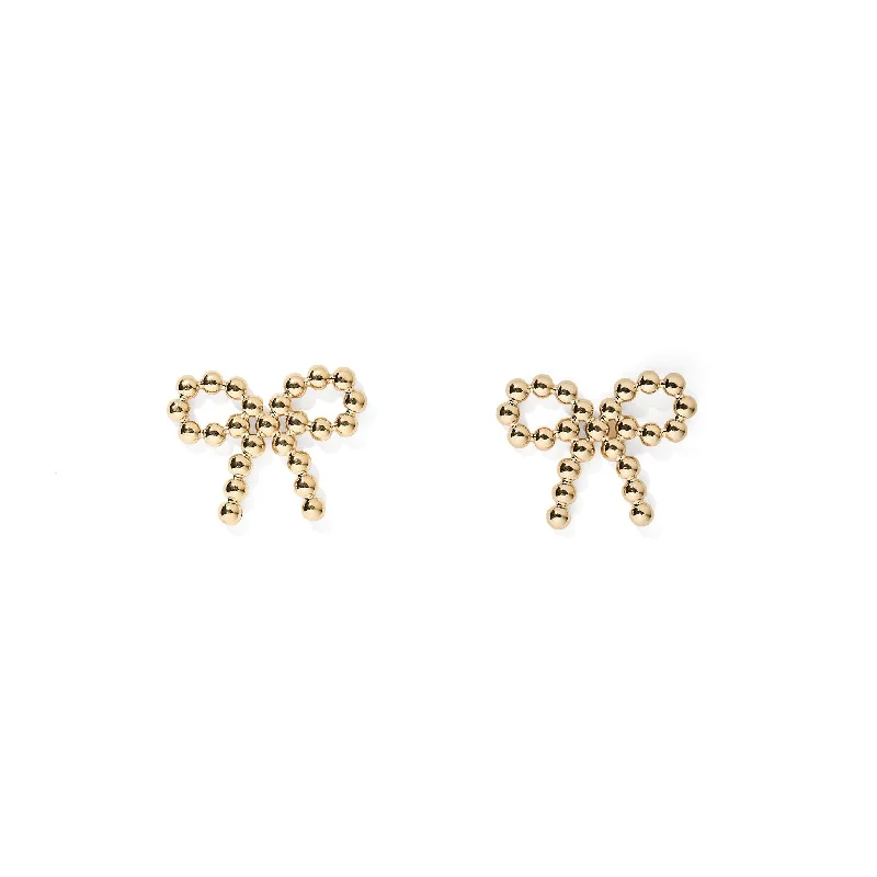 Linny Co | Indie Gold Tone Bow Stud Earrings