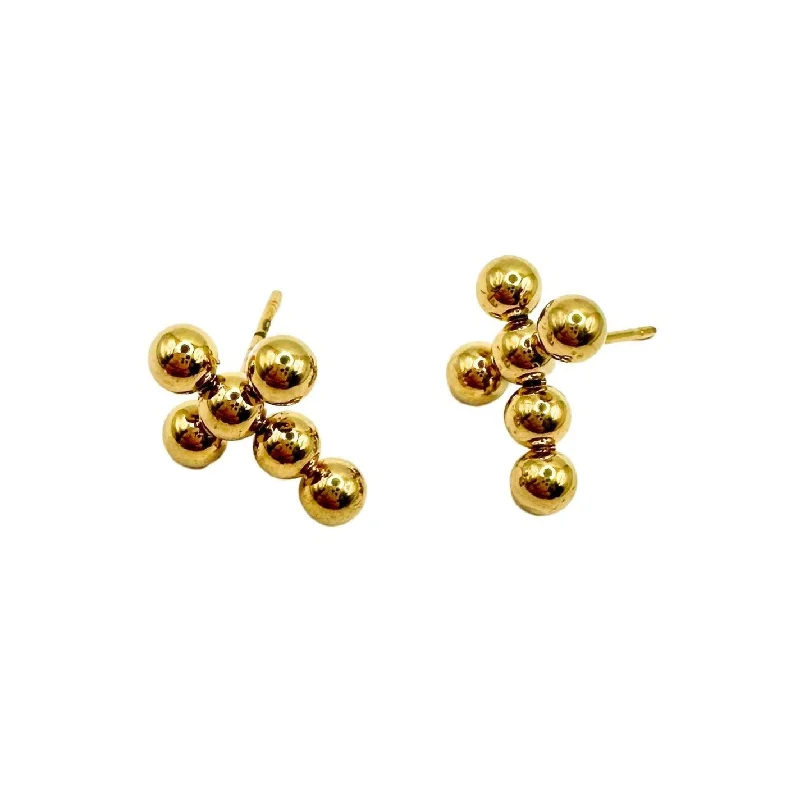 Linny Co | Wyatt Gold Tone Cross Stud Earrings