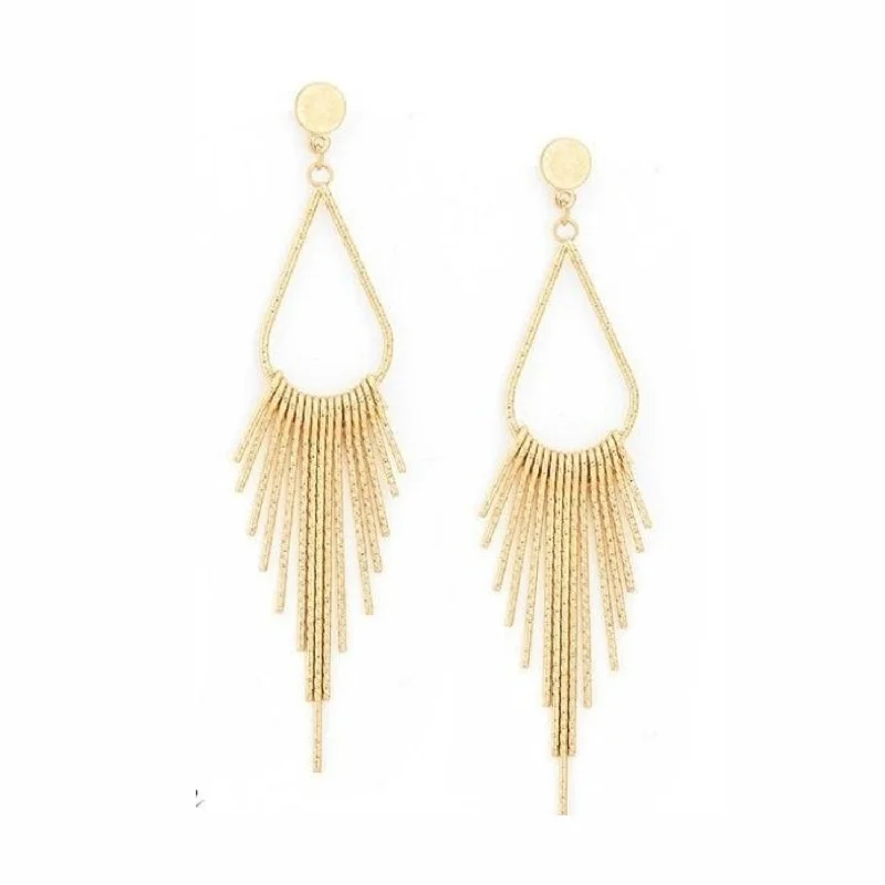 Gold Long Tassel Earrings