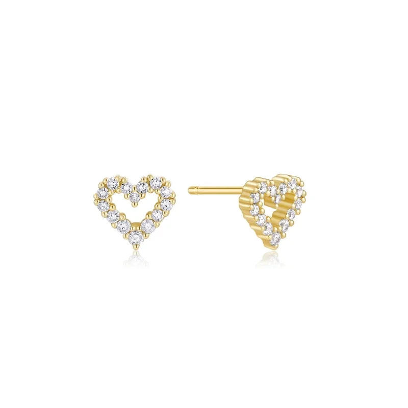 Micro Cz Heart Studs