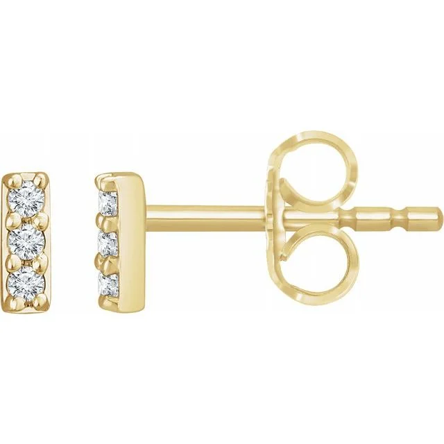 Mini Diamond Bar Stud Earrings