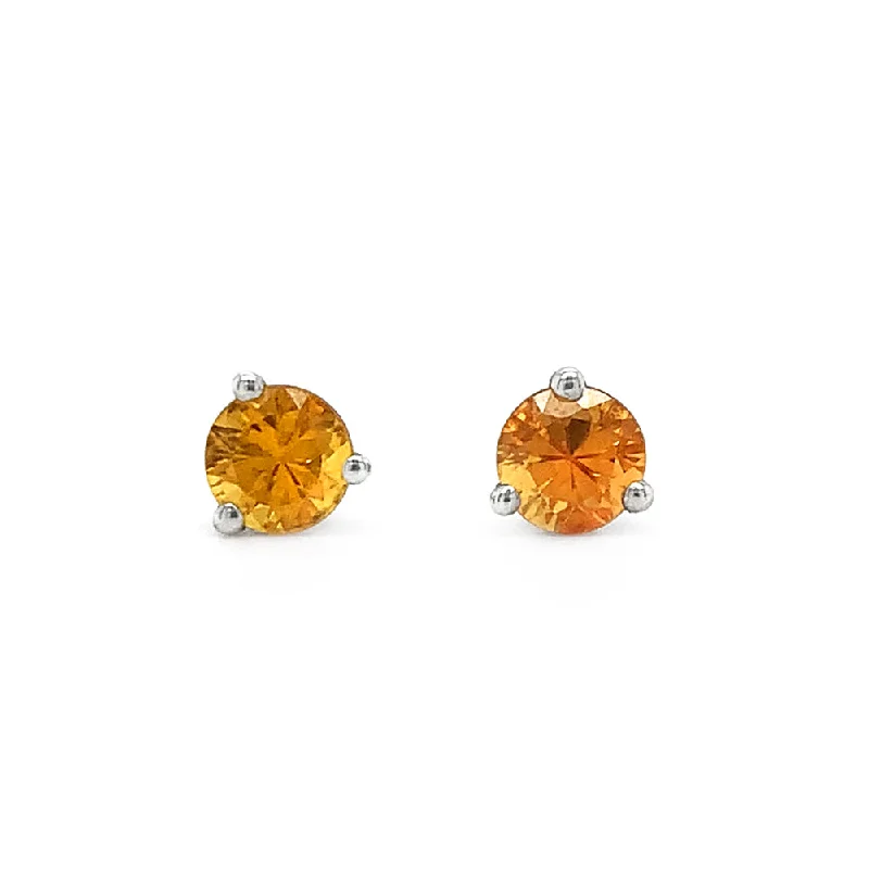 Montana Sapphire & Sterling Silver Earrings - "Apricot"