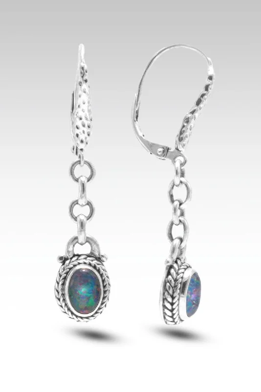 My Strength & Shield Earrings™ in Red Pink Australian Opal Triplet