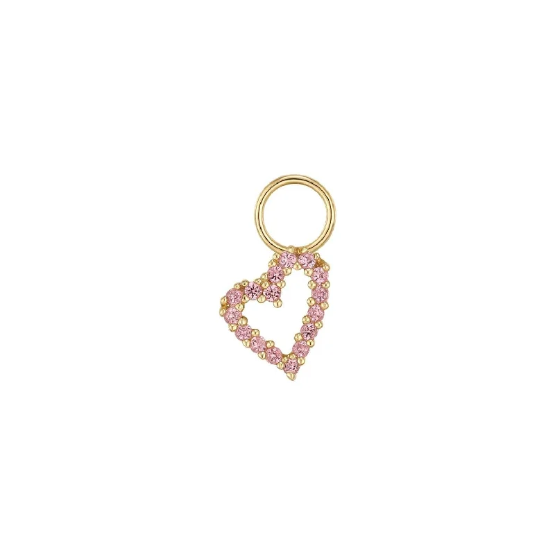 Open Heart Hoop Charm