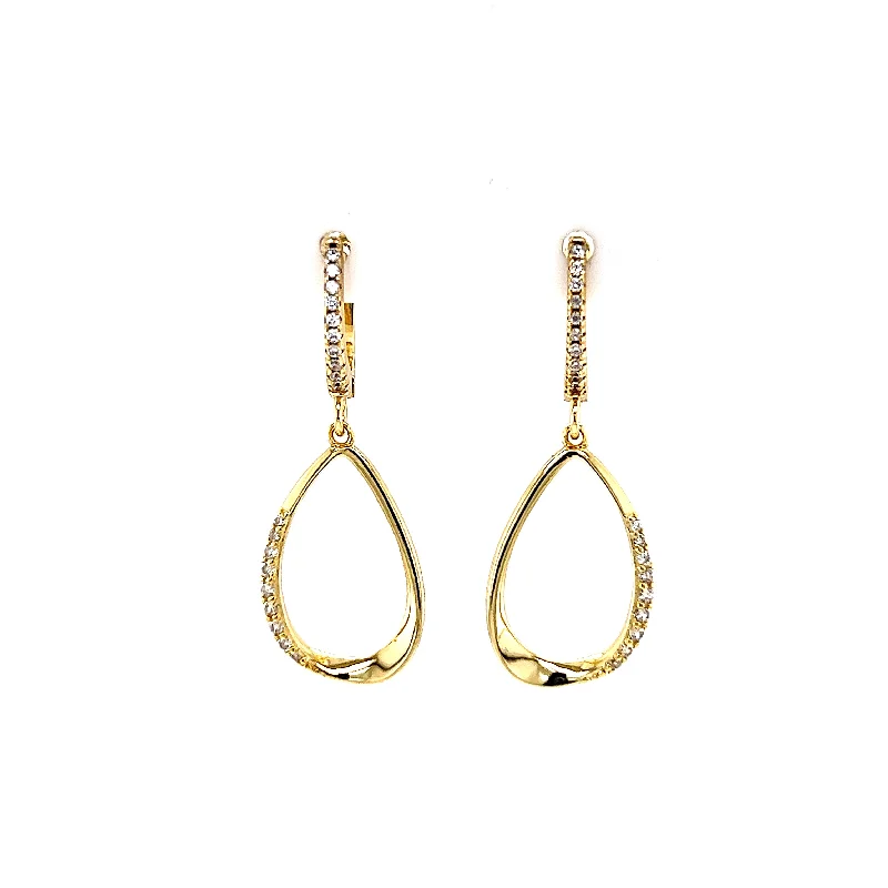 Open Teardrop Lever Back Earrings