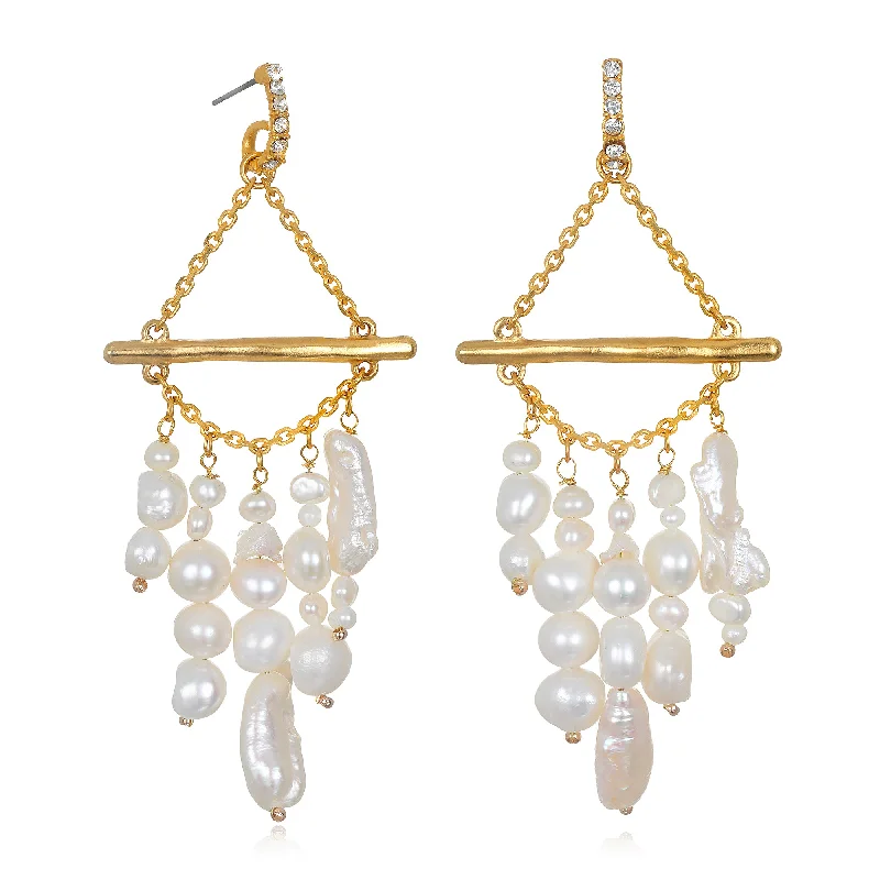 Paulette Pearl Chandelier Earrings