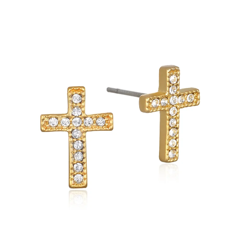 Pavé  Cross Stud Earrings