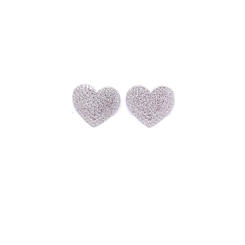 Pave Heart Earrings