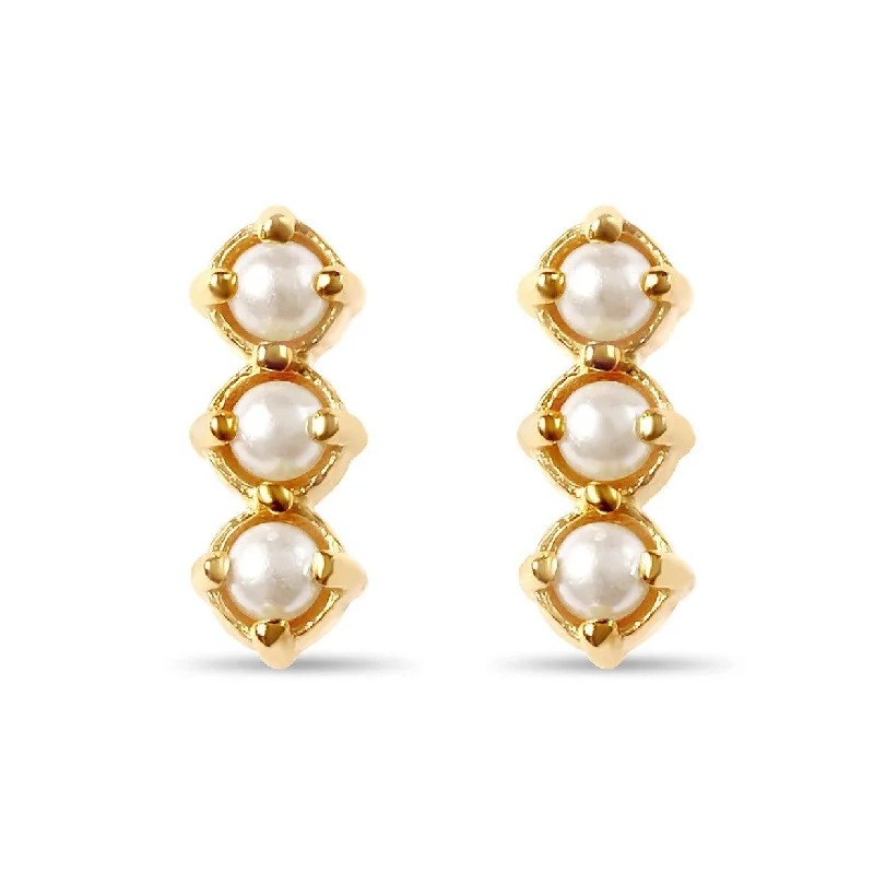 Pearl Bar Stud Earrings