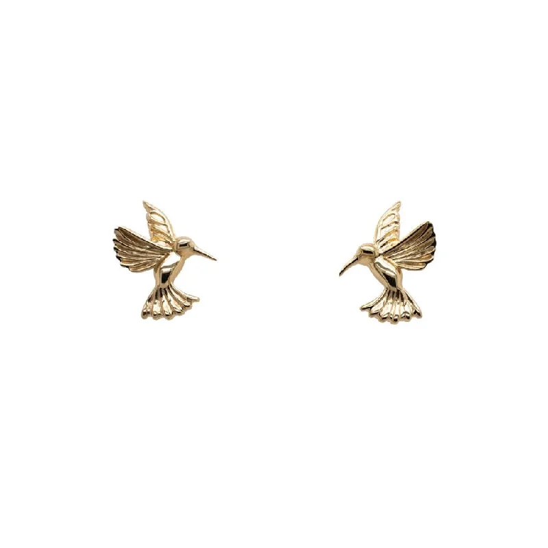 10k Gold Hummingbird Stud Earrings