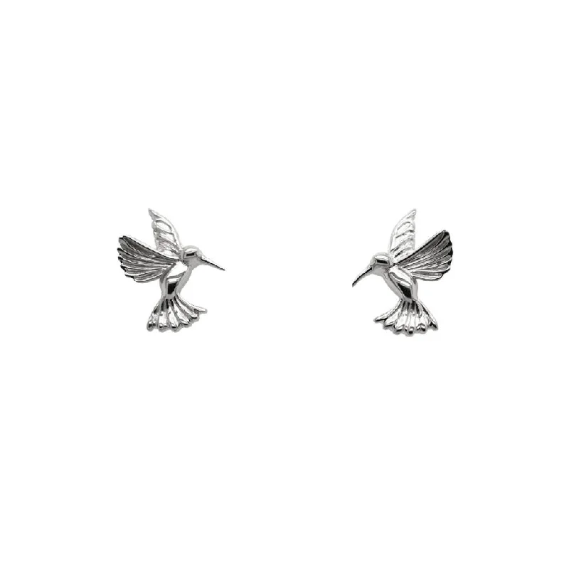 Silver Hummingbird Stud Earrings