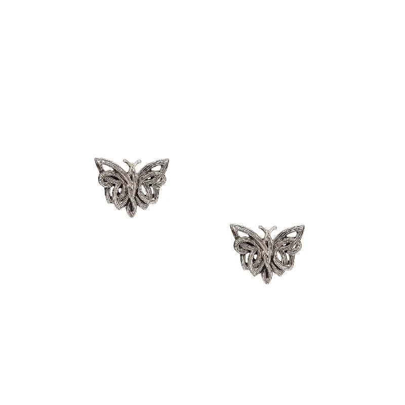 Silver Butterfly Stud Earrings