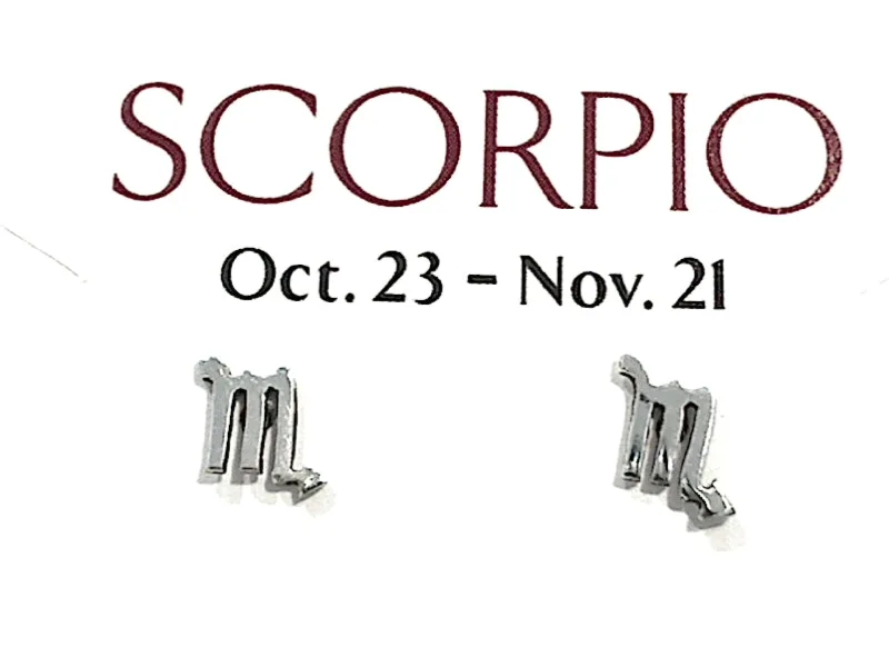 Sterling Silver Scorpio Zodiac Stud Earrings