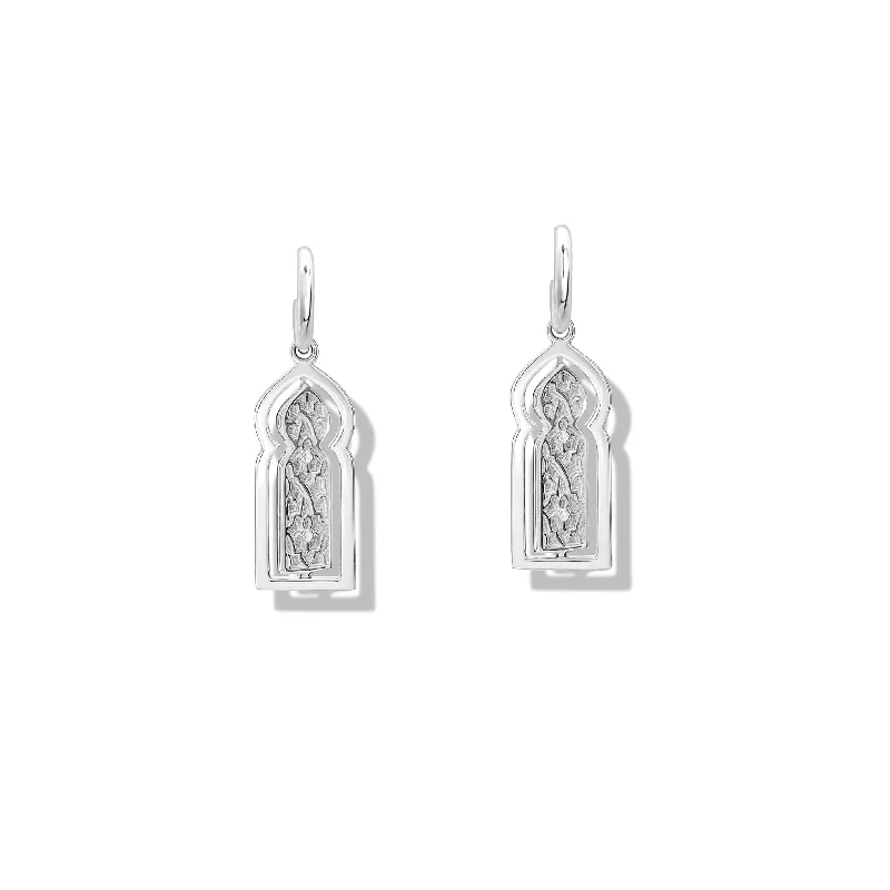 Porte Ouvrant Earring Drops Silver - Diamond