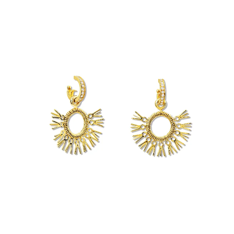 Raffia Earring Drops Yellow Gold