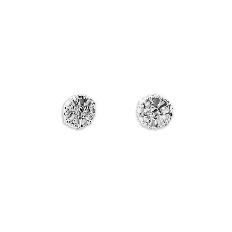 Raffia Stud Earrings Silver