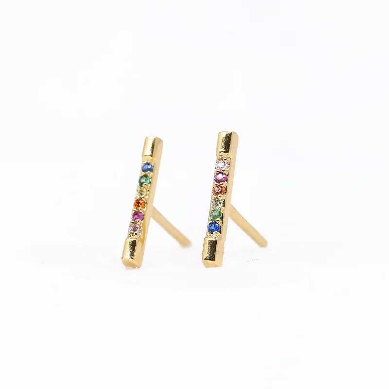 Rainbow Brite Stud Earrings in Gold