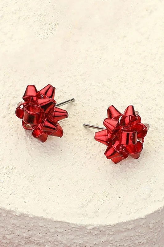 Red Bow Earrings